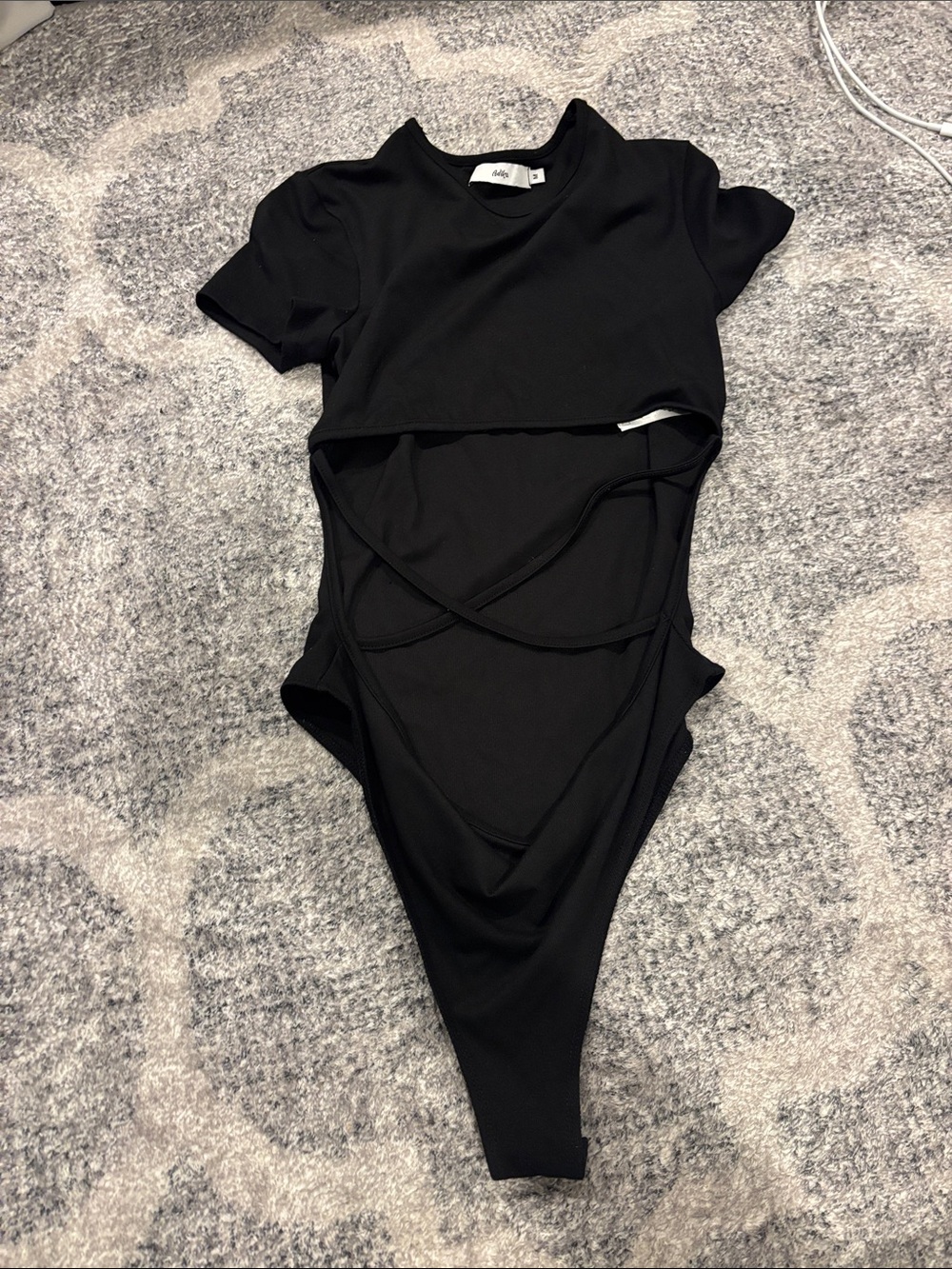 Black Strappy Cutout Bodysuit